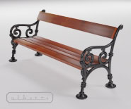 Park and garden bench with cast iron - WIEN model 101b