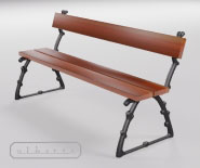 Park and garden bench with cast iron - ASTE 1401a