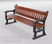 Park and garden bench with cast iron - BERLIN 1701